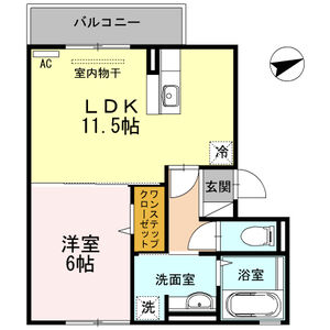 1LDK 間取り図