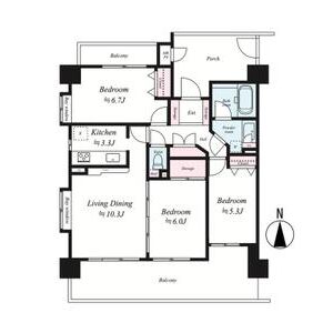 3LDK 間取り図