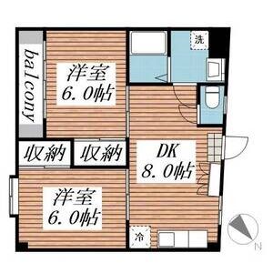 2DK 間取り図