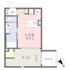1LDK 間取り図