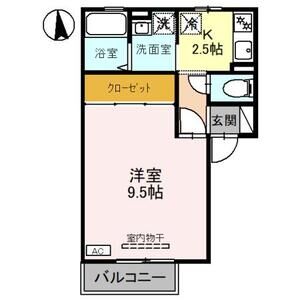 1K 間取り図