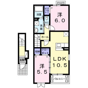 2LDK 間取り図