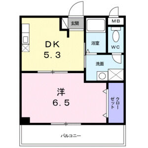 1DK 間取り図