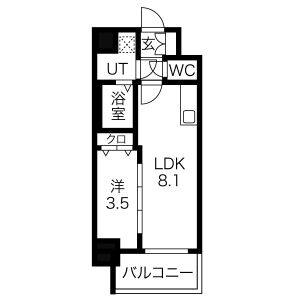 1K 間取り図