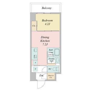 1DK 間取り図