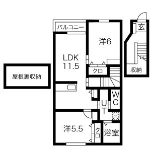 2LDK 間取り図