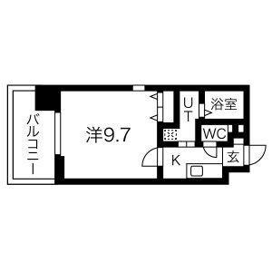 1K 間取り図