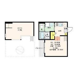 1K 間取り図
