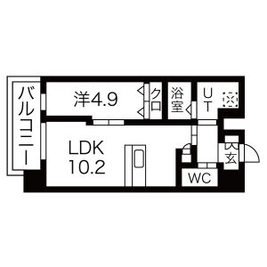 1LDK 間取り図