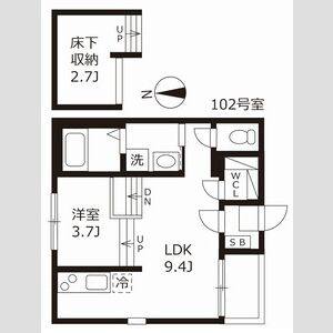 1LDK 間取り図
