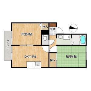 2DK 間取り図