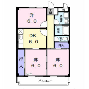3DK 間取り図