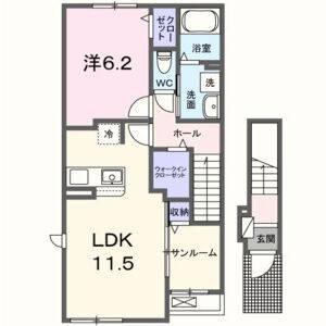1LDK 間取り図