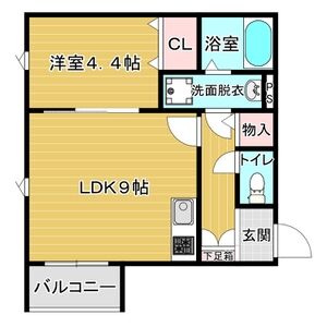 1LDK 間取り図