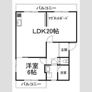 1LDK 間取り図