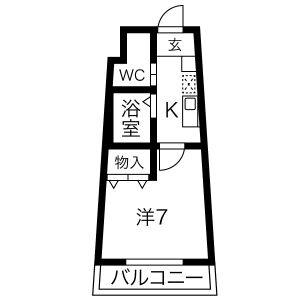1K 間取り図