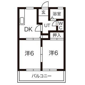 2DK 間取り図