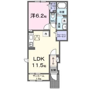 1LDK 間取り図
