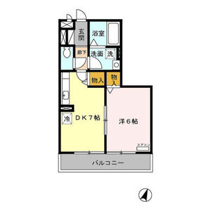 1DK 間取り図