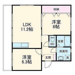 2LDK 間取り図