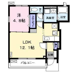 1LDK 間取り図