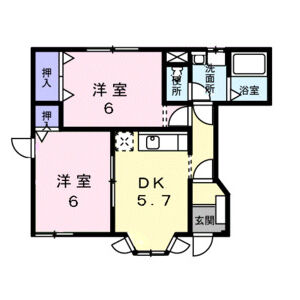 2DK 間取り図