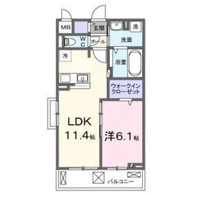 1LDK 間取り図