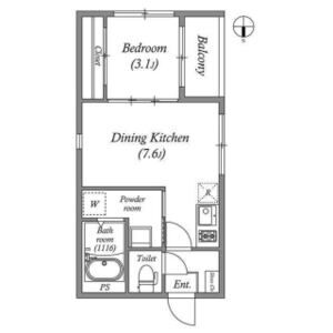 1DK 間取り図