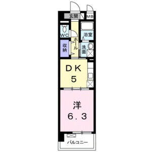 1DK 間取り図
