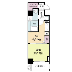 1DK 間取り図
