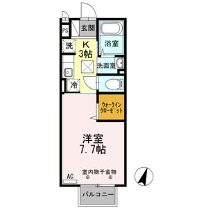 1K 間取り図