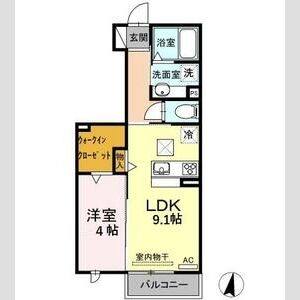 1LDK 間取り図