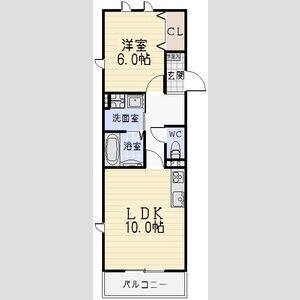 1LDK 間取り図
