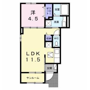 1LDK 間取り図