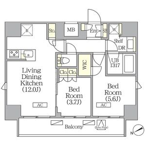 2LDK 間取り図