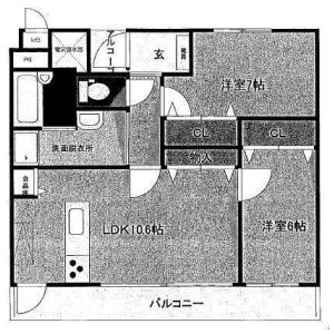 2LDK 間取り図