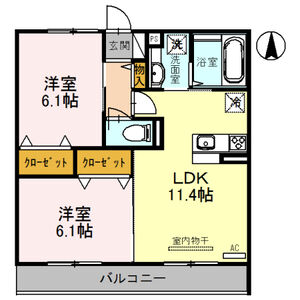 2LDK 間取り図