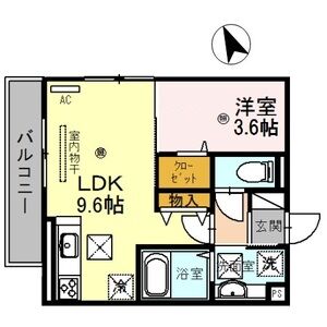 1LDK 間取り図