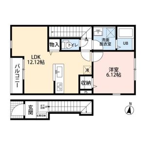 1LDK 間取り図