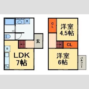 2DK 間取り図