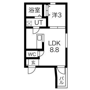 1LDK 間取り図
