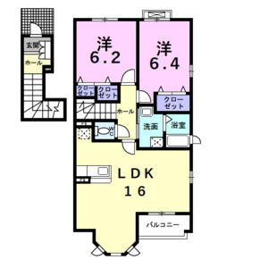 2LDK 間取り図