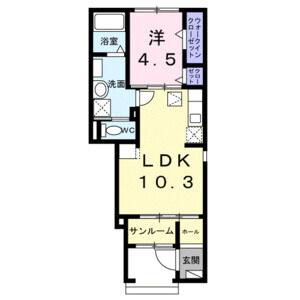 1LDK 間取り図