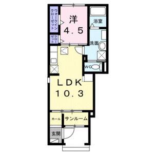 1LDK 間取り図