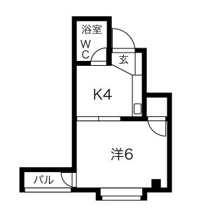 1K 間取り図