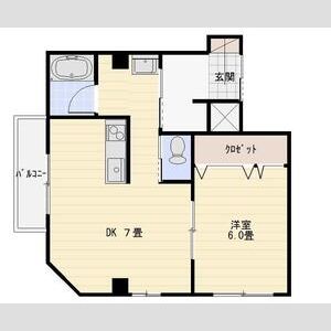 1DK 間取り図