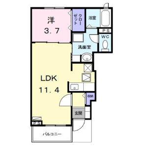 1LDK 間取り図
