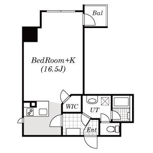 1K 間取り図
