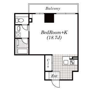 1K 間取り図