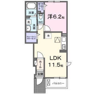 1LDK 間取り図